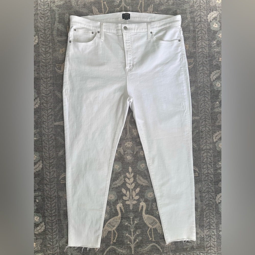 J. Crew Women's 10” High Rise White Skinny Jeans